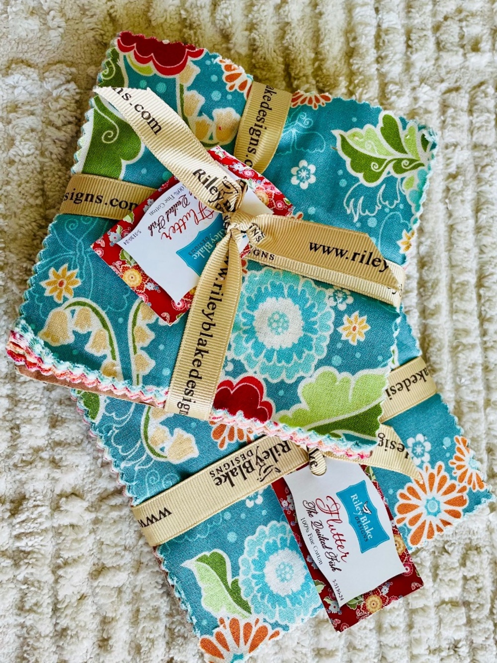2 Riley Blake Designs "Twice as Nice" 5” stacker charm packs Quilted Fish Cotton